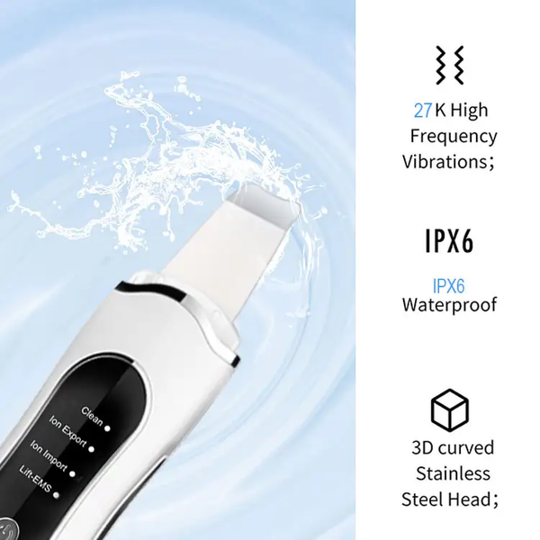 Скрабер для ультразвуковой чистки лица с 4 режимами Ultrasonic Blackhead PC03 scraber-blackhead фото