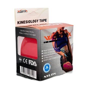 Кинезио тейп Wortex Premium NYLON 5 м х 5 cм Красный nylon-red фото